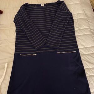 Navy Stripped Sweater Dress
